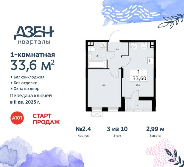 33,6 м², 1-комнатная квартира 10 335 898 ₽ - изображение 47