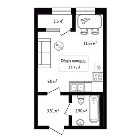 Квартира 24,7 м², студия - изображение 5