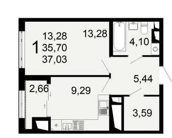 37 м², 1-комнатная квартира 4 100 000 ₽ - изображение 47