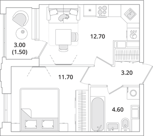 33,3 м², 1-комнатная квартира 8 300 000 ₽ - изображение 103