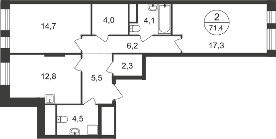 29,3 м², 1-комнатная квартира 3 518 400 ₽ - изображение 54