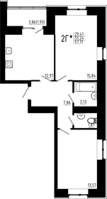 Квартира 57,2 м², 2-комнатная - изображение 1