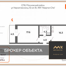 Квартира 44,5 м², 1-комнатная - изображение 1