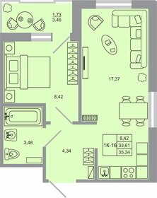 36,1 м², 1-комнатная квартира 4 945 700 ₽ - изображение 23