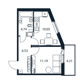 34 м², 1-комнатная квартира 5 770 800 ₽ - изображение 64