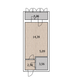 Квартира 27,5 м², студия - изображение 1