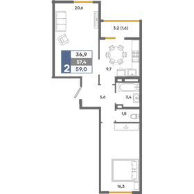 69,9 м², 3-комнатная квартира 8 700 000 ₽ - изображение 55