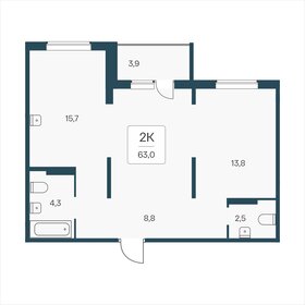 63,4 м², 2-комнатная квартира 5 850 000 ₽ - изображение 30