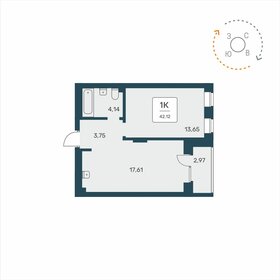 41,8 м², 1-комнатная квартира 6 100 000 ₽ - изображение 25