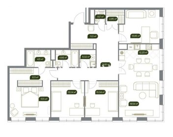 Квартира 136 м², 5-комнатная - изображение 1