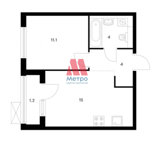 35,4 м², 1-комнатная квартира 3 500 000 ₽ - изображение 53
