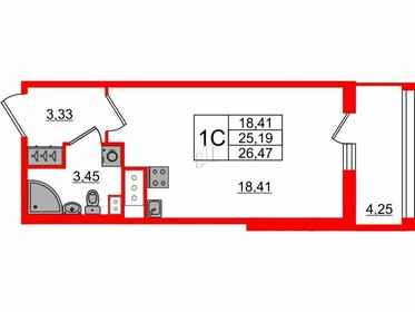 24 м², квартира-студия 6 100 000 ₽ - изображение 86