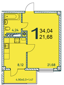 34 м², 1-комнатная квартира 6 314 420 ₽ - изображение 42