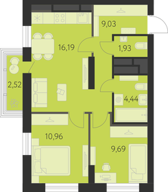 56 м², 2-комнатная квартира 6 626 000 ₽ - изображение 30