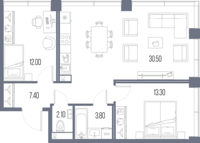 67,9 м², 2-комнатная квартира 30 439 570 ₽ - изображение 9