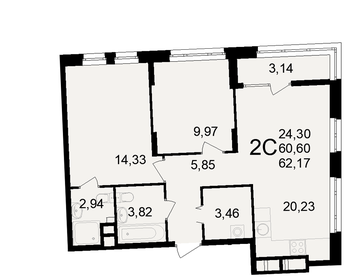 56,8 м², 2-комнатная квартира 7 250 000 ₽ - изображение 75