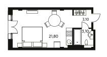 Квартира 28,2 м², студия - изображение 1