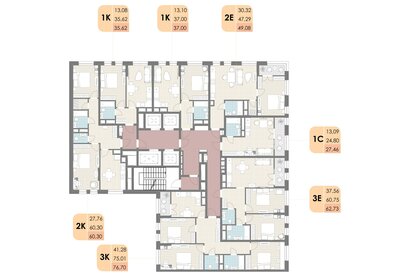 76,7 м², 3-комнатная квартира 17 196 140 ₽ - изображение 21