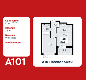 Квартира 39,6 м², 2-комнатная - изображение 1