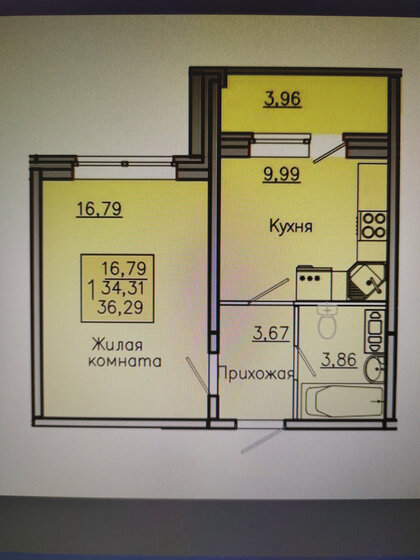 36,3 м², 1-комнатная квартира 2 860 000 ₽ - изображение 1