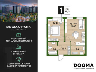 Квартира 45 м², 1-комнатная - изображение 1