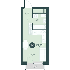 18,5 м², квартира-студия 3 650 000 ₽ - изображение 6