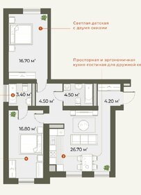 Квартира 76,5 м², 2-комнатная - изображение 1