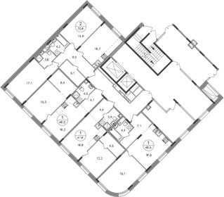 35,5 м², 1-комнатная квартира 11 665 528 ₽ - изображение 44