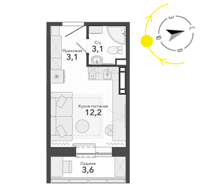 24,6 м², квартира-студия 2 800 000 ₽ - изображение 90