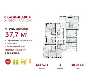 37,7 м², 1-комнатная квартира 11 912 768 ₽ - изображение 16