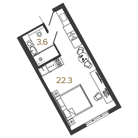 29,5 м², квартира-студия 7 140 000 ₽ - изображение 162