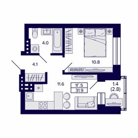 32,7 м², 1-комнатная квартира 3 300 000 ₽ - изображение 21