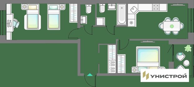 Квартира 63,1 м², 2-комнатная - изображение 1