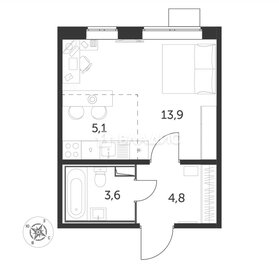 Квартира 27,5 м², студия - изображение 1