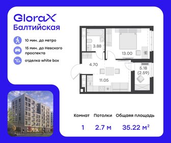 28 м², квартира-студия 12 500 000 ₽ - изображение 126