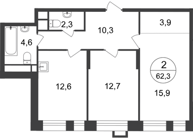 66,3 м², 2-комнатная квартира 14 200 000 ₽ - изображение 80