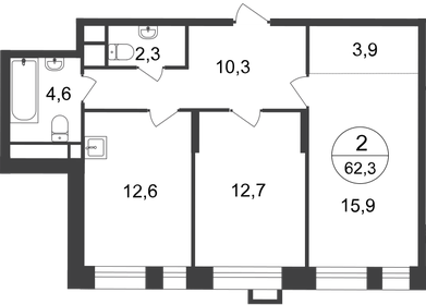 60 м², 2-комнатная квартира 13 950 000 ₽ - изображение 86