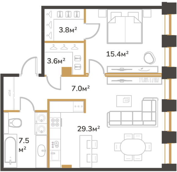 66,5 м², 1-комнатная квартира 21 280 000 ₽ - изображение 35