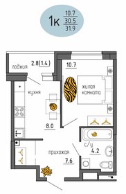 Квартира 31,9 м², 1-комнатная - изображение 1