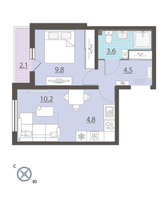 37,3 м², 1-комнатная квартира 8 800 000 ₽ - изображение 43