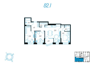 100,6 м², 3-комнатная квартира 13 201 270 ₽ - изображение 28