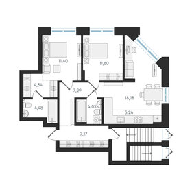 68,4 м², 3-комнатная квартира 15 300 000 ₽ - изображение 69