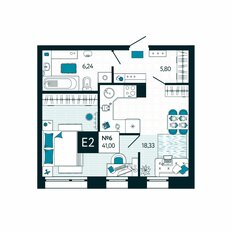 Квартира 41 м², 1-комнатная - изображение 2