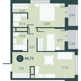 67,5 м², 2-комнатная квартира 8 290 000 ₽ - изображение 6