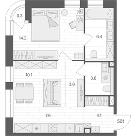 47,7 м², 1-комнатная квартира 28 594 432 ₽ - изображение 25