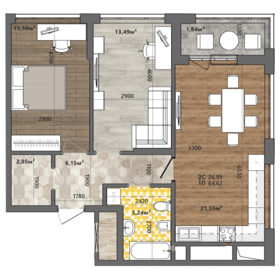 65,6 м², 2-комнатная квартира 4 980 000 ₽ - изображение 107