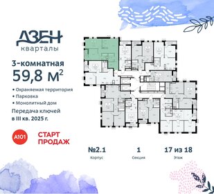 59,9 м², 3-комнатная квартира 17 523 266 ₽ - изображение 39