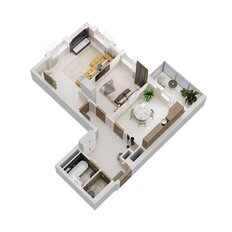 Квартира 58,9 м², 2-комнатная - изображение 2