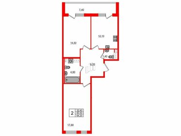 78,2 м², 2-комнатная квартира 14 999 000 ₽ - изображение 84