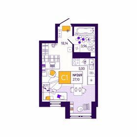 Квартира 27,1 м², студия - изображение 1